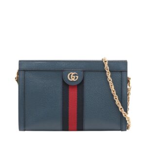 Gucci Ophidia Navy Blue Leather Shoulder Bag
