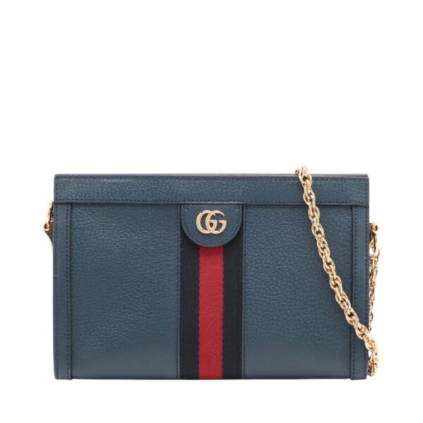 Gucci Ophidia Navy Blue Leather Shoulder Bag